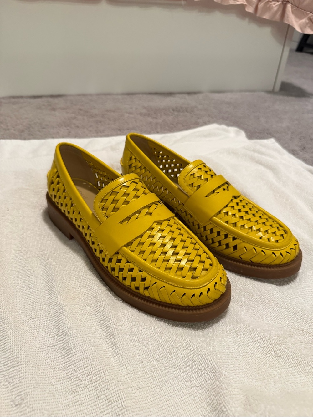 Michael Kors Women’s Woven Penny Loafers in Yellow